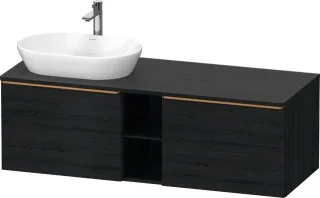Duravit D-Neo Konsolenwaschtischunterbau wandhängend Eiche Schwarz Matt 1400x550x459 mm - DE4950L041 DE4950L04160000