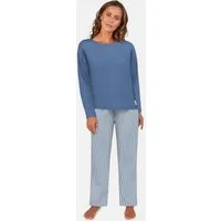 TOM TAILOR Pyjama Positivism (2 tlg) Streifendesign, Langarm, Rundhalsausschnitt, lange Hose, Baumwollmix