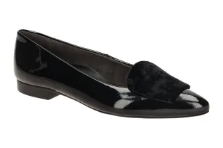 Paul Green Damen Ballerinas 3792-12 Schwarz (Black) Echtleder spitz 1cm Absatz