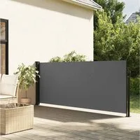 furnicato Markise Einziehbare Seitenmarkise 100 x 300 cm Anthrazit Sichtschutz mit UV-beständiger Sonnenschutz mit automatischer Rückrollfunktion