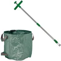 relaxdays Unkrautstecher mit Gartenabfallsack