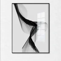 TPFLiving Kunstdruck (OHNE RAHMEN) Poster - Leinwand - Wandbild, Nordic Art - Abstrakte Linien - Bilder Wohnzimmer - (3 Motive in 7 verschiedenen Größen zur Auswahl), Farben: schwarz und weis - Größe: 30x40cm