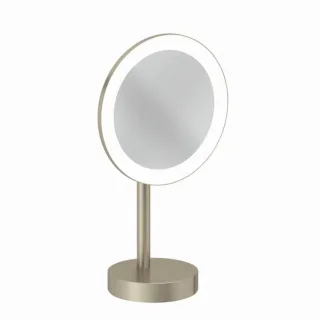 Kludi VELA R LED-Kosmetikspiegel 58995N5F Vergrößerung 3-fach, freistehend, stainless brushed nickel