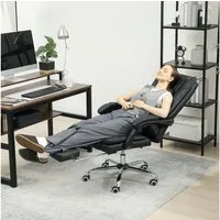 Vinsetto Schreibtischstuhl Bürostuhl mit Vibrationsmassage Chefsessel mit Lendenwärmer (Drehstuhl, 1 St), Höhenverstellbar Schreibtischstuhl mit Lendenwirbelstütze, drehbar