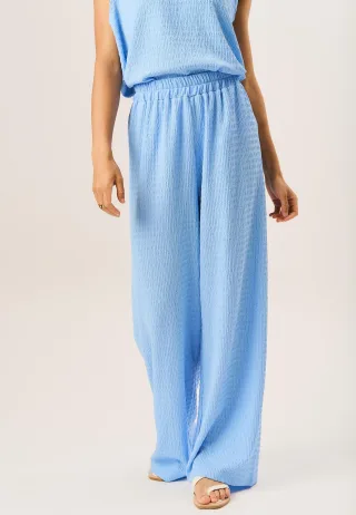 Texturierte Hose mit elastischem Bund