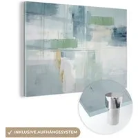 MuchoWow Acrylglasbild Farbe - Moderne Kunst - Abstrakt - Grau, Inkl. Aufhängung, Glasbilder Wohnzimmer, Schlafzimmer, Flur & Esszimmer, 30x20 cm