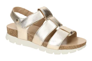 Panama Jack Damen Sandale Sammy Shine B1 Oro Gold Metallic Braun Flexibel Leicht