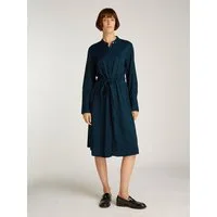 Tommy Hilfiger Blusenkleid SOFT VIS COLARLESS SHIRT DRESS mit Bindeband