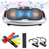 kehot Vibrationsplatte Vibrationsplatte mit Magnetmassage, LED-Licht, Ganzkörpertraining Home, 300 W, 120 Intensitätsstufen, Mit Bluetooth-Musik, 5 Widerstandsbändern und Balance-Training
