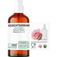 Naturmedin Gesichtsserum Gesichtsserum Rosenwasser Hyaluron Vitamin A C E 50ml