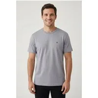 Napapijri T-Shirt SALIS SS SUM SHARK SKIN HCB Kurzarm, mit Rundhalsausschnitt, unifarben, aus Baumwolle