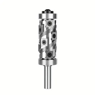Top&Bottom Bearing Flush Trim Router Bit 1/2 Shank with 12PCS Carbide Inserts Woodworking Templates Patterns Bits Indust