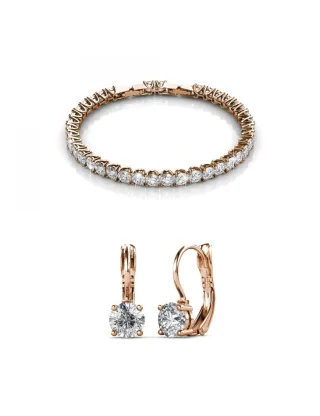Rundes Venus-Set - Roségold und Kristall