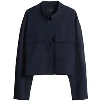 someday Jackenblazer blau,Casual,Viskose,Unifarben,Stehkragen,Lang,Loose Fit