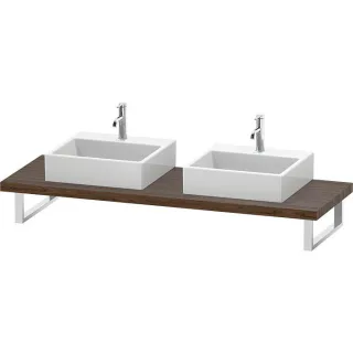 Duravit DuraStyle Konsole DS103C02121 für Aufsatzbecken, 2 Ausschnitte, Stärke 4.5 cm, Nussbaum dunkel