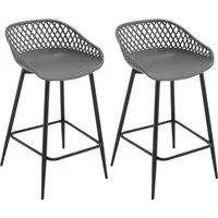Woltu Barhocker (2 St), mit Metallbeinen, aus PP-Kunststoff, Outdoor Bar Terrasse