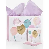 Next Geschenkpapier Pastell-Ballon Geschenktasche und Karte im Set, (1St)