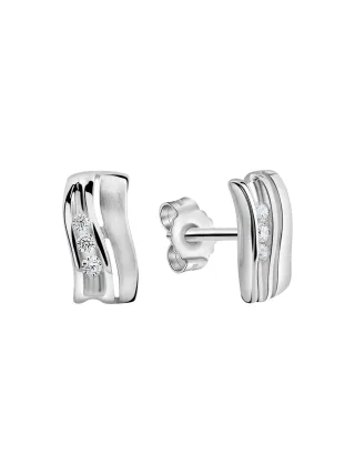 Zeeme Basic Ohrstecker 925/- Sterling Silber rhodiniert Zirkonia