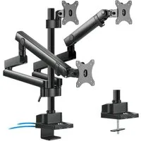 Maclean Monitor-Halterung MC-811 3-fach Monitorhalterung Tisch 17–27 Zoll, (bis 27,00 Zoll, Gasfeder, bis 21 kg, VESA 75x75/100x100, ergonomisch)