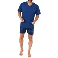 Normann Pyjama Normann Herren Schlafanzug kurzarm Shorty mit Jersey Pyjamahose
