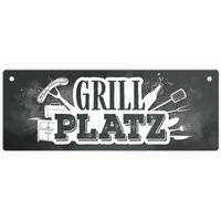speecheese Metallschild Grillplatz Metallschild XL