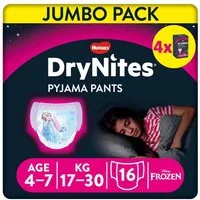 HUGGIES Windeln DryNites Nacht-Windeln Mädchen 4-7 J. (17-30kg), 64 Stk