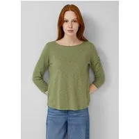 s.Oliver 3/4-Arm-Shirt T-Shirt Shirt mit Flammgarnstruktur und 3/4-Ärmeln