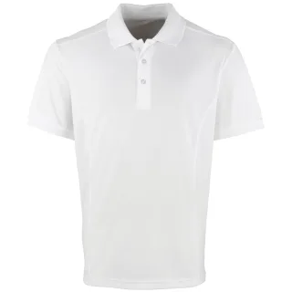Premier Mens Coolchecker Pique Short Sleeve Polo T-Shirt (Weiß)