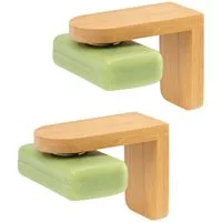 bremermann Seifenhalter Magnet-Seifenhalter Bambus - frei hängende Seife durch Magnet, Breite: 4,5 cm, 2-St.