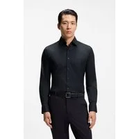 BOSS Businesshemd HANK Slim-Fit, aus funktionalem Stretch-Twill, Kentkragen