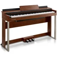 Donner Digitalpiano E-Piano 88 Tasten gewichtetes Hammermechanik Klavier DDP-200 (SET), Holzgehäuse, LCD-Display, 5 Reverb-Effekte, Bluetooth-MIDI, 3 Pedale