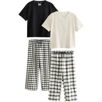Next Pyjama Kurzarm-Schlafanzug aus Baumwolle, 2er-Pack (4 tlg)