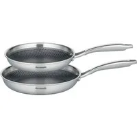 Hanseatic Pfannen-Set hanseatic, Edelstahl (Set, 2-tlg., 1x Pfanne Ø 24 cm - 1,6 l, 1x Pfanne Ø 28 cm - 2,4 l), Dreischicht-Material, Edelstahl-Wabenstruktur, Induktion