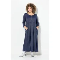 Ulla Popken Jerseykleid Jersey-Midikleid Glitter A-Linie Rundhals 3/4-Arm