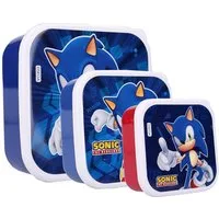 Sonic The Hedgehog Lunchbox 3 Teilig Lunchbox Set Fresh Bites für Schule und Freizeit