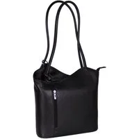 MIRROSI Umhängetasche aus Echtleder, Made in Italy, Schultertasche auch als Rucksack 2 in 1, Tragetasche (ca.28x30x8cm)