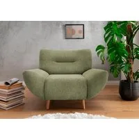 Home affaire Sessel Drago Wellenunterfederung, Holzfuß, Breite 111cm, frei im Raum stellbar