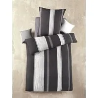 Optidream Bettwäsche Set Mikrofaser 135x200 Polyester Bernhard-Silber schwarz silber, Mikrofaser, 2 teilig, Geschenk Idee Frauen Männer neue Wohnung Hochzeit Frühjahr sale