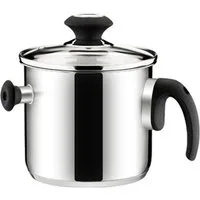 Tescoma Milchtopf Doppelwandiger Milchtopf PRESTO mit Deckel ø 16 cm, 2.0 l, Edelstahl, Für sämtliche Herdarten geeignet