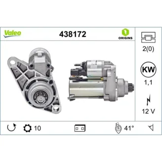 Valeo Anlasser 1,1 kW Audi Seat Skoda VW 438172