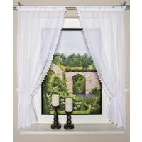 HOME WOHNIDEEN Scheibengardine LEONA (2 St), Kräuselband, halbtransparent, HxB: 125x75