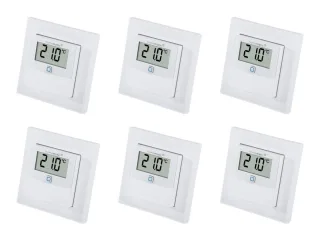 HOMEMATIC IP Smart Home 150180A0, Temp. und Luftfeucht. Sensor mit Display, 6 Stück