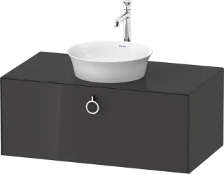 Duravit White Tulip Konsolenwaschtischunterbau wandhängend Graphit Hochglanz 1000x550x408 mm - WT498 WT49810H1H1