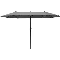 PHI VILLA Sonnenschirm, Balkon Rechteckig Groß Balkonschirm Garten Gartenschirm mit Kurbel UV Schutz Parasol Windfest, Mit der rostfreien Stahlstange und 12 Stahlrippen