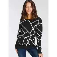 Laura Scott Jacquardpullover mit Rundhalsausschnitt und modischem Muster
