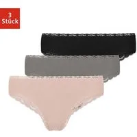 SNOCKS Brasilslip Damen Slip Unterhose (3-St) aus Bio-Baumwolle mit Spitze, bequem und elegant