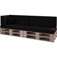 sunnypillow Palettenkissen Milano - 6er Set Palettenauflage mit abnehmbarem Bezug Kaltschaum, 6er Set Palettenkissen