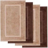 Lavea Badematte 4er Set Badeteppiche Elena Frottee 50x80 cm Badvorleger, 100% Baumwolle, 500 g/m² Frottier, weich & saugstark, pflegeleicht