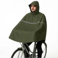 BURI Regenponcho Fahrradponcho Regencape Poncho Olivgrün unisex wasserdicht, One Size