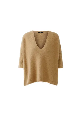 Oui - Pullover mit Alpaka salty caramel - Gr. - 40